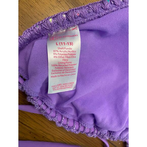 NoBo Crochet Rainbow Triangle String Bikini top Large (11/13) Festival Dopamine - Picture 4 of 5